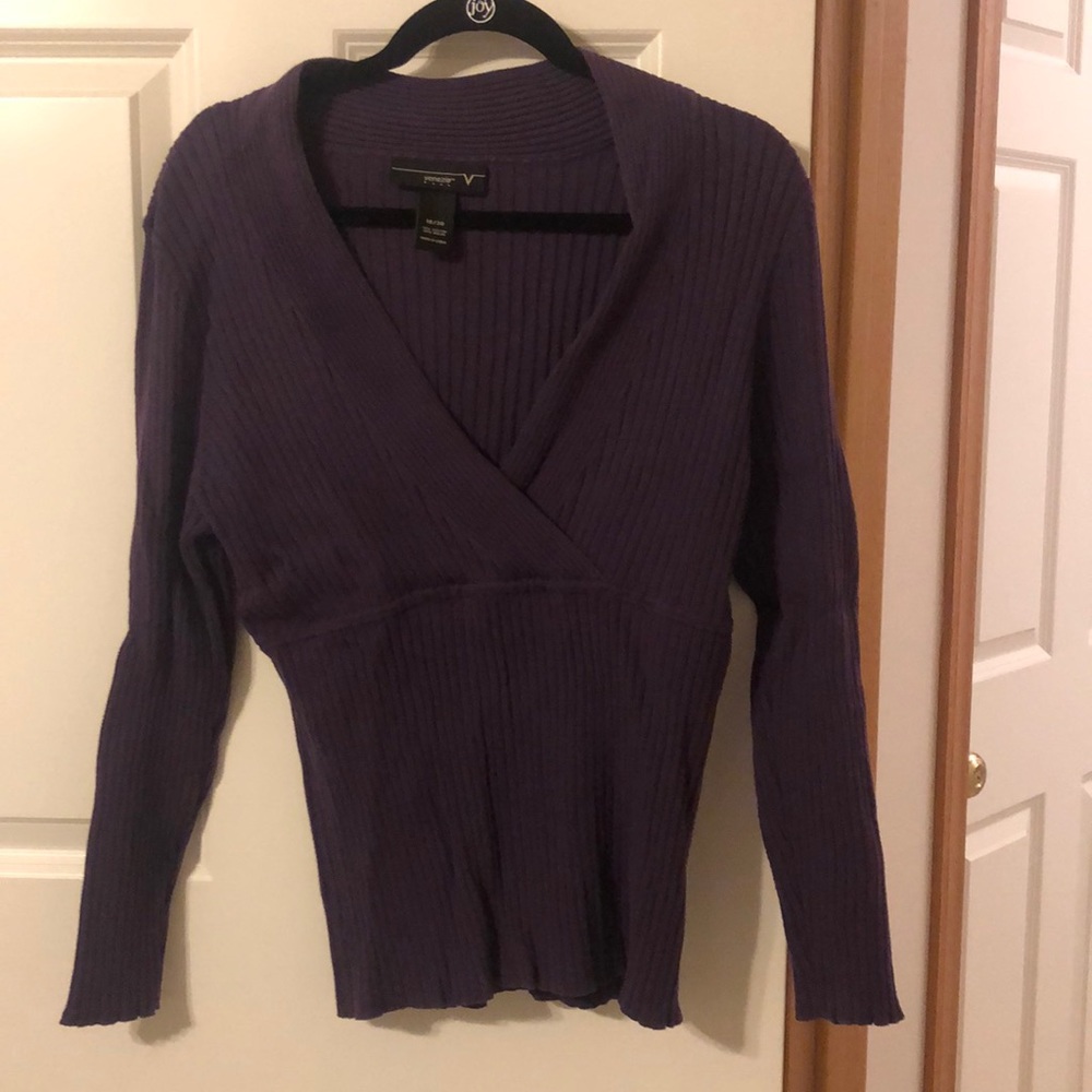 Ribbed V-neck Sweater